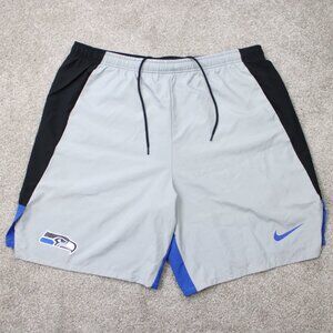 Nike Seattle Seahawks Shorts Mens 2XL XXL Gray Dri-Fit NFl Drawstring Athleisure